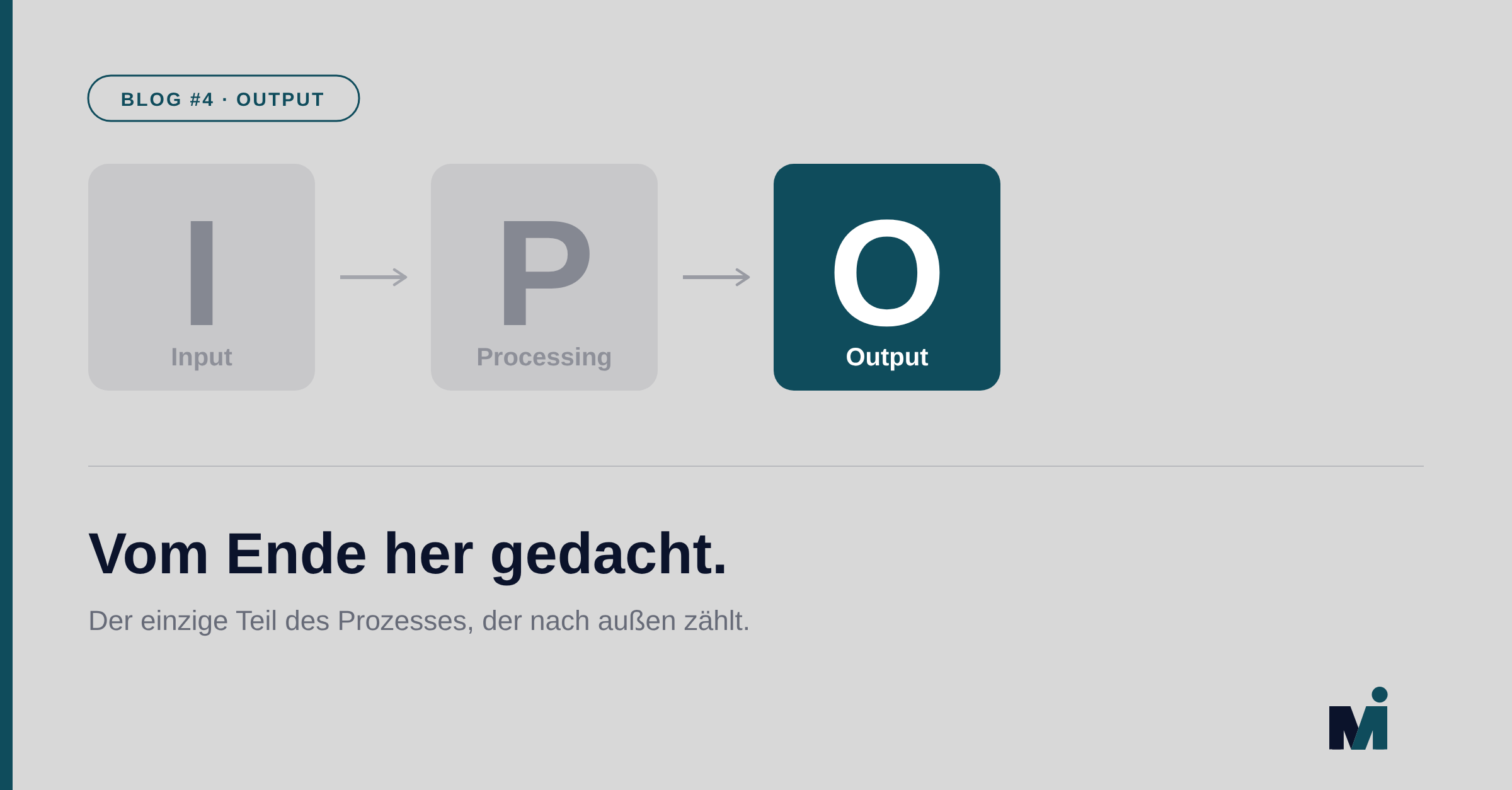 Output: vom Ende her gedacht